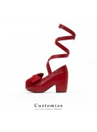 Iris Corolla Customize A Strap Up Chunky Platform Shoes(Reservation/4 Colours/Full Payment Without Shipping)
